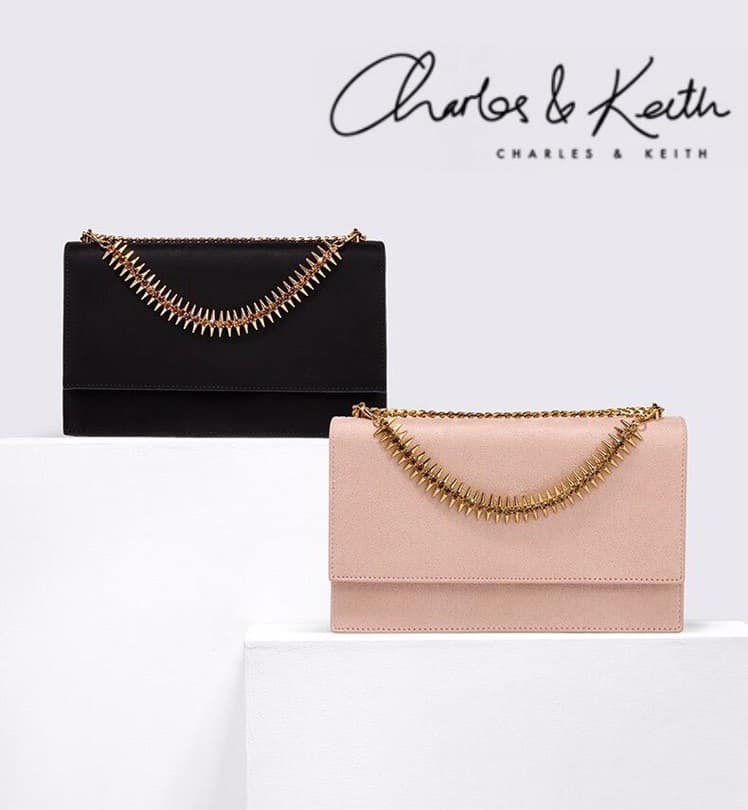 Charles & Ke*th -(MINOR DEFECT)EMBELLISHED FRONT FLAP HANDBAG-Pink-Clearance Sale-(NB)