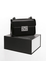 Charles & Ke*th - Alva Patent Push-Lock Chain Bag - Black with Gift Box (AD-June)