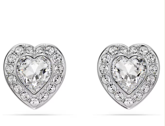 Swar*vski - Mixed cuts, Heart, White, Rhodium plated-5720859