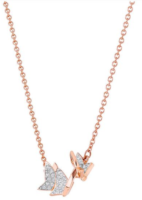 Swar*vski - Lilia Necklace, Small, White, Rose gold plating-5382366