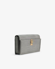 PE*RO -  Croc-Effect Crossbody Bag - Gray