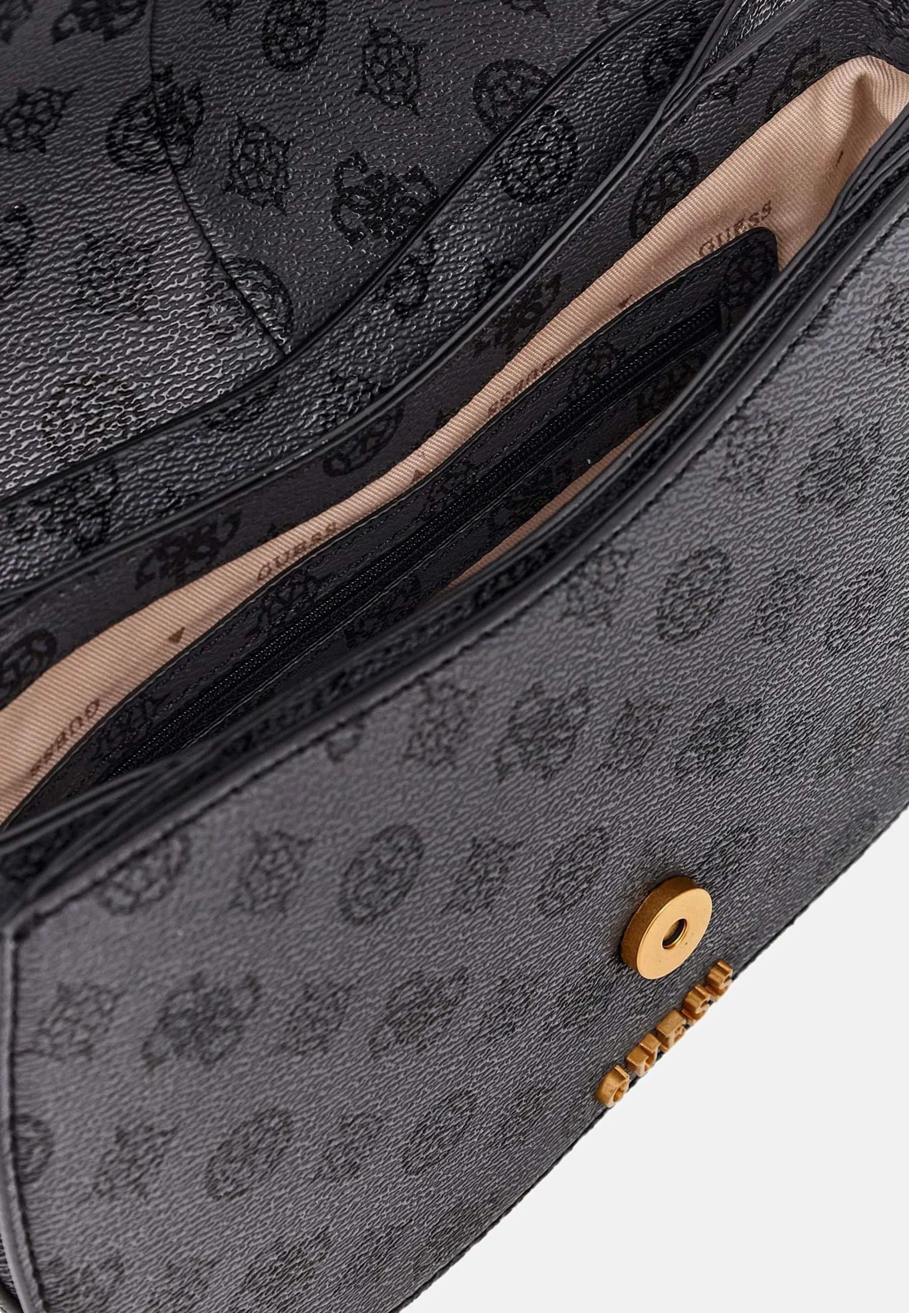 Gues* - Kuba Mini Crossbody Flap XS Logo- CHARCOAL (NB)