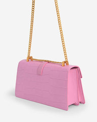 PE*RO -  Croc-Effect Crossbody Bag - Pink