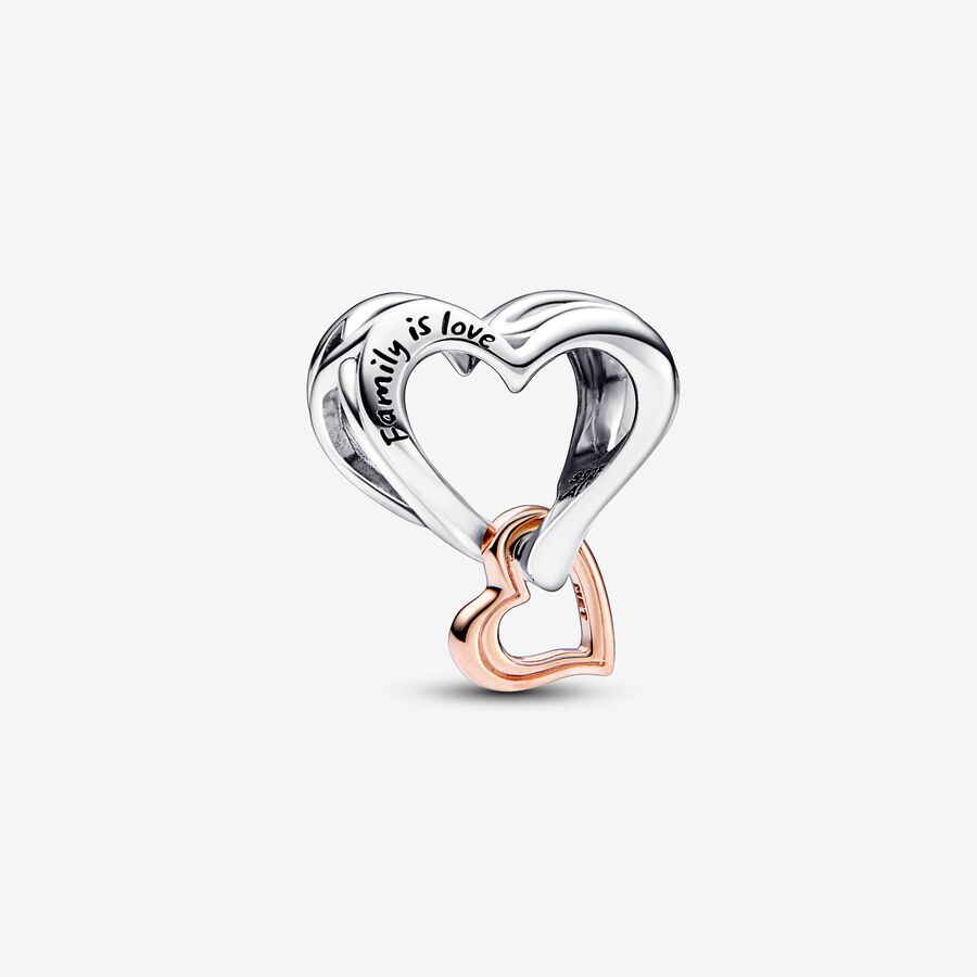 PAND*RA - Two-tone openwork heart charm with infinity symbol 782642C00