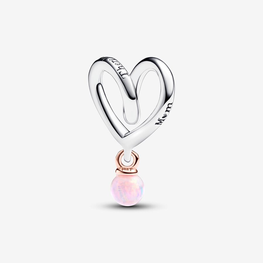 PAND*RA - Wrapped heart sterling silver and 14k rose-gold plated Charm - 783242C01