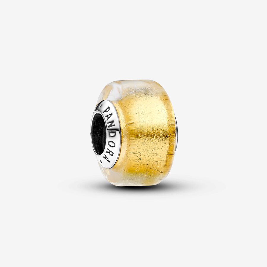 PAND*RA - Golden Mini Murano Glass Charm-793353C00