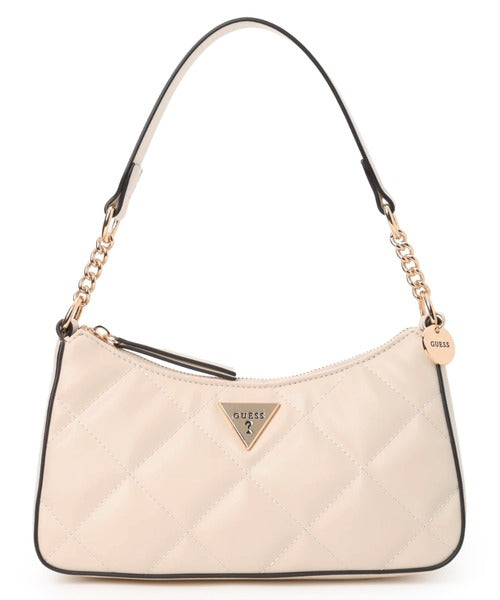 Gues* -  Gabbi Mini Top Zip Handbag - White & Cognac (AD-NOV-A)