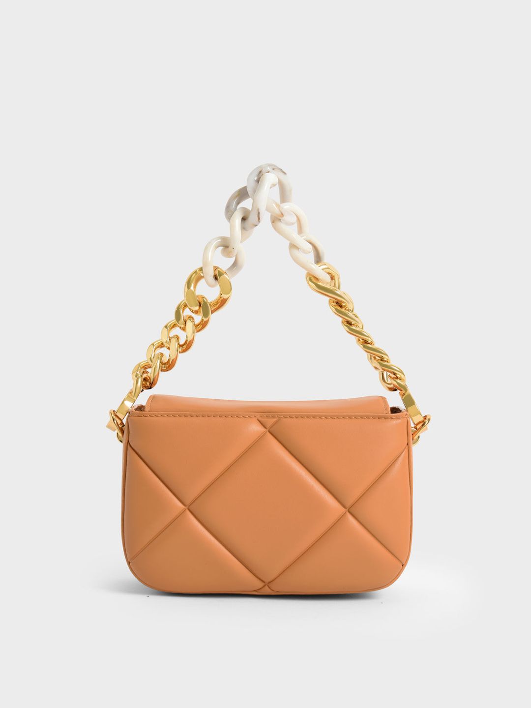 Charles & Ke*th - Mini Danika Chunky Chain Padded Bag - pumpkin