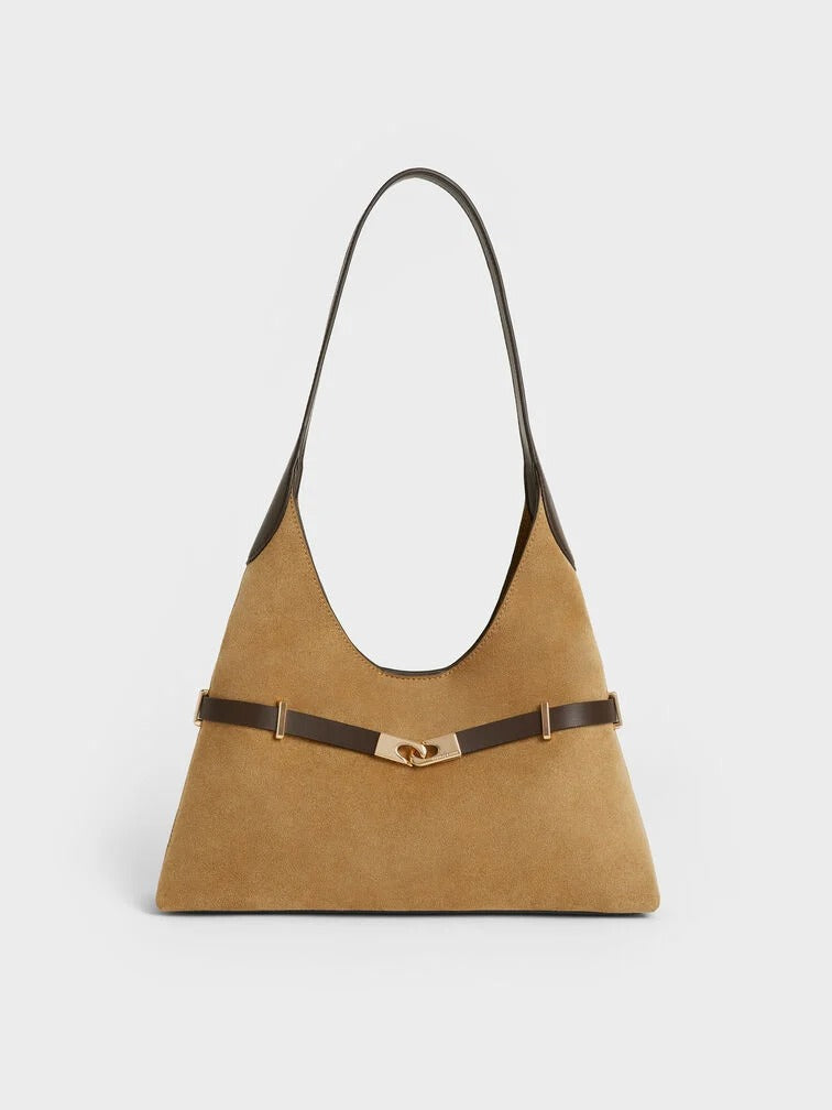 Charles & Ke*th - Arlet Metallic-Accent Belted Hobo Bag - Sahara Sand (AD-MAY26-JF)