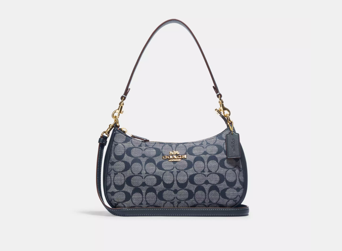 C*ACH - T*ri Shoulder Bag In Signature - Denim (AD-Sep)