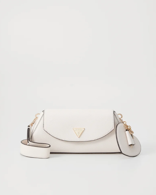 Gues* -  BOLENA FLAP SHOULDER - Handbag - stone (AD-MAY26-GSPT)