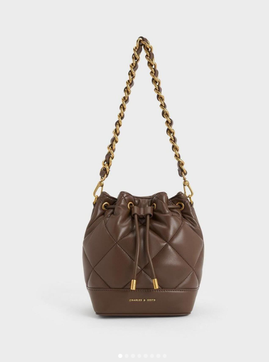 Charles & Ke*th - Lin Quilted Bucket Bag - Brown (AD-DEC-IR-R-LT)