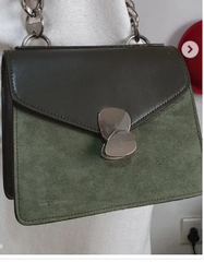 Charles & Ke*th - Metal Detail Front Flap Bag - Olive Green