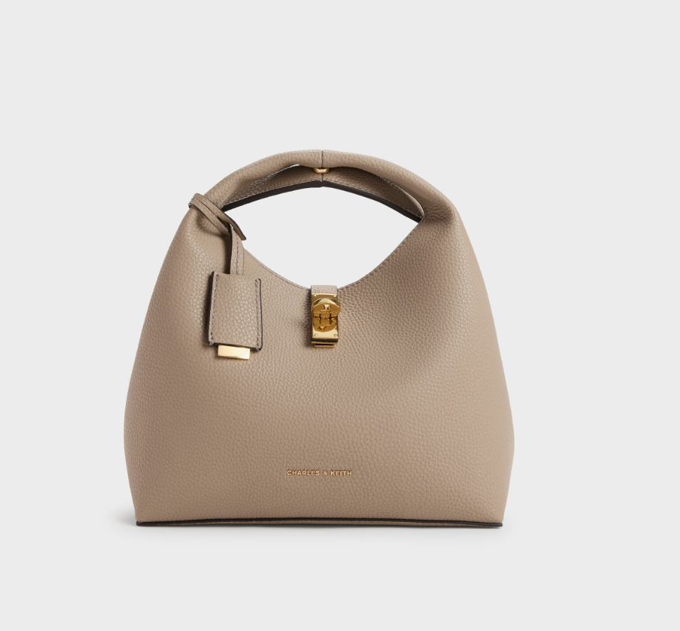 Charles & Ke*th - Chance Turn-Lock Bucket Bag - Taupe (AD-MAY26-JF)