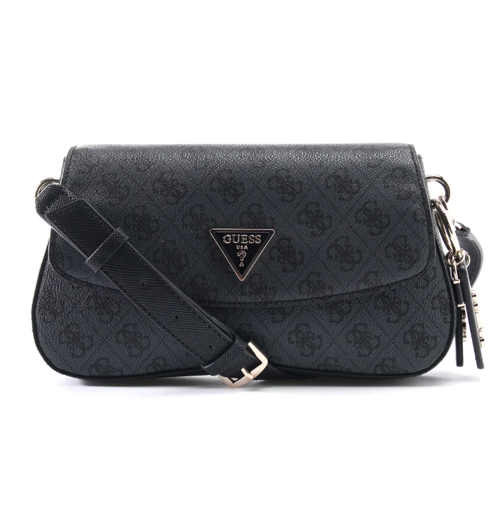 Gues* -  CORDELIA Logo Flap Shoulder Bag - Coal (AD-MAY26-GSPT)