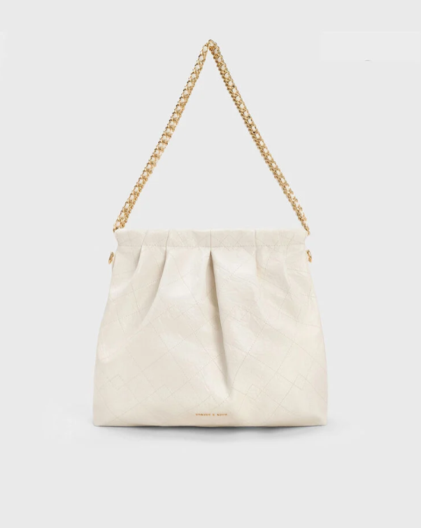 Charles & Ke*th - Duo Double Chain Hobo Bag - Cream (AD-DEC-IR-R-LT)
