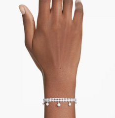 Swar*vski -Crystal pearl, Round cut, White, Rhodium plated-5720870 (2026 PACKAGING)