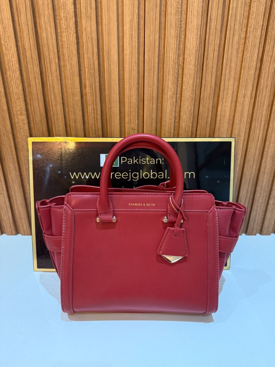 Charles & Ke*th -Trapeze Tote Satchels - Red - (AD-JUL26-IRF)