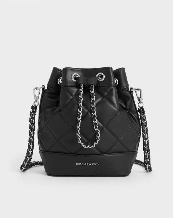 Charles & Ke*th -  Julia Quilted Two-Way Bucket Bag - Noir (AD-DEC-IR-R-LT)