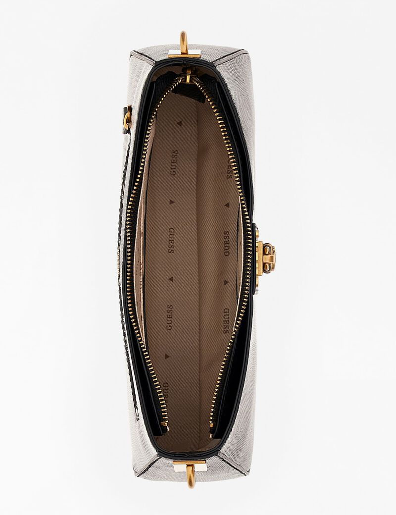 Gues* - Ginevra python-print shoulder bag-BLACK (NB)