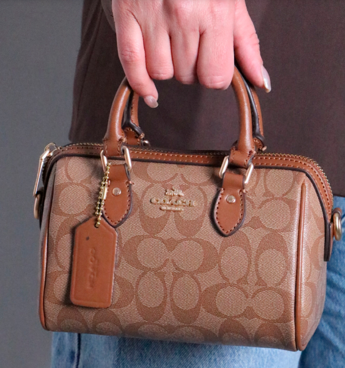 C*ACH - Mini Rowan Crossbody Bag - Signature Brown (AD-JAN26-A1)