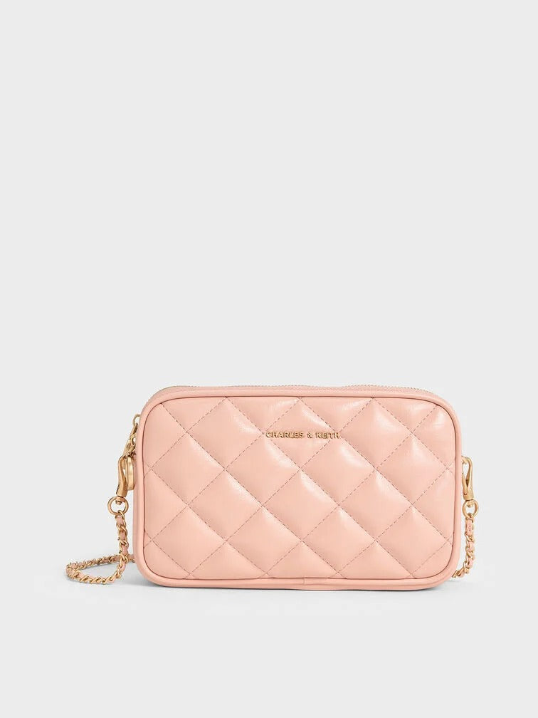 Charles & Ke*th - Mini Apfra Quilted Crossbody Bag - Pink  (AD-SEP16-WLPT)