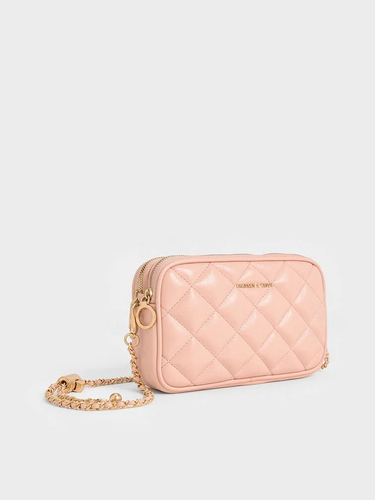 Charles & Ke*th - Mini Apfra Quilted Crossbody Bag - Pink  (AD-JUN13-PT)