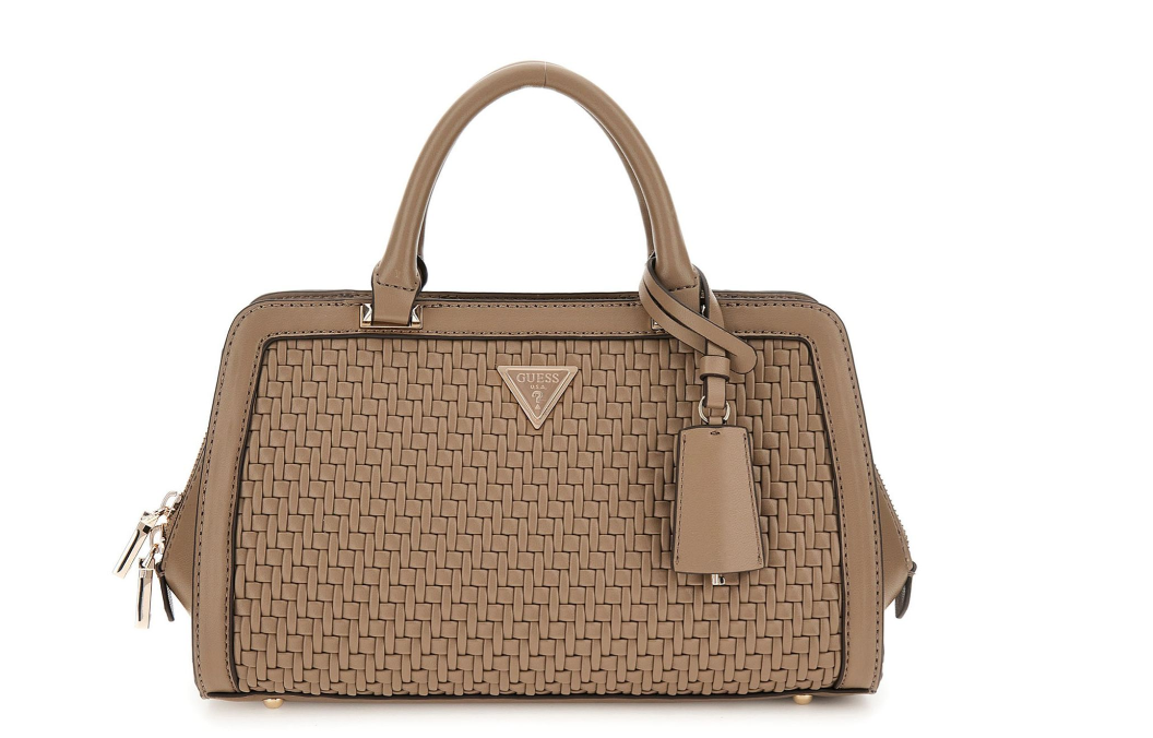 Gues* - Murielle Girlfriend Satchel - Dark Taupe & Chalk White (AD-DEC-ANW-LH-SA)