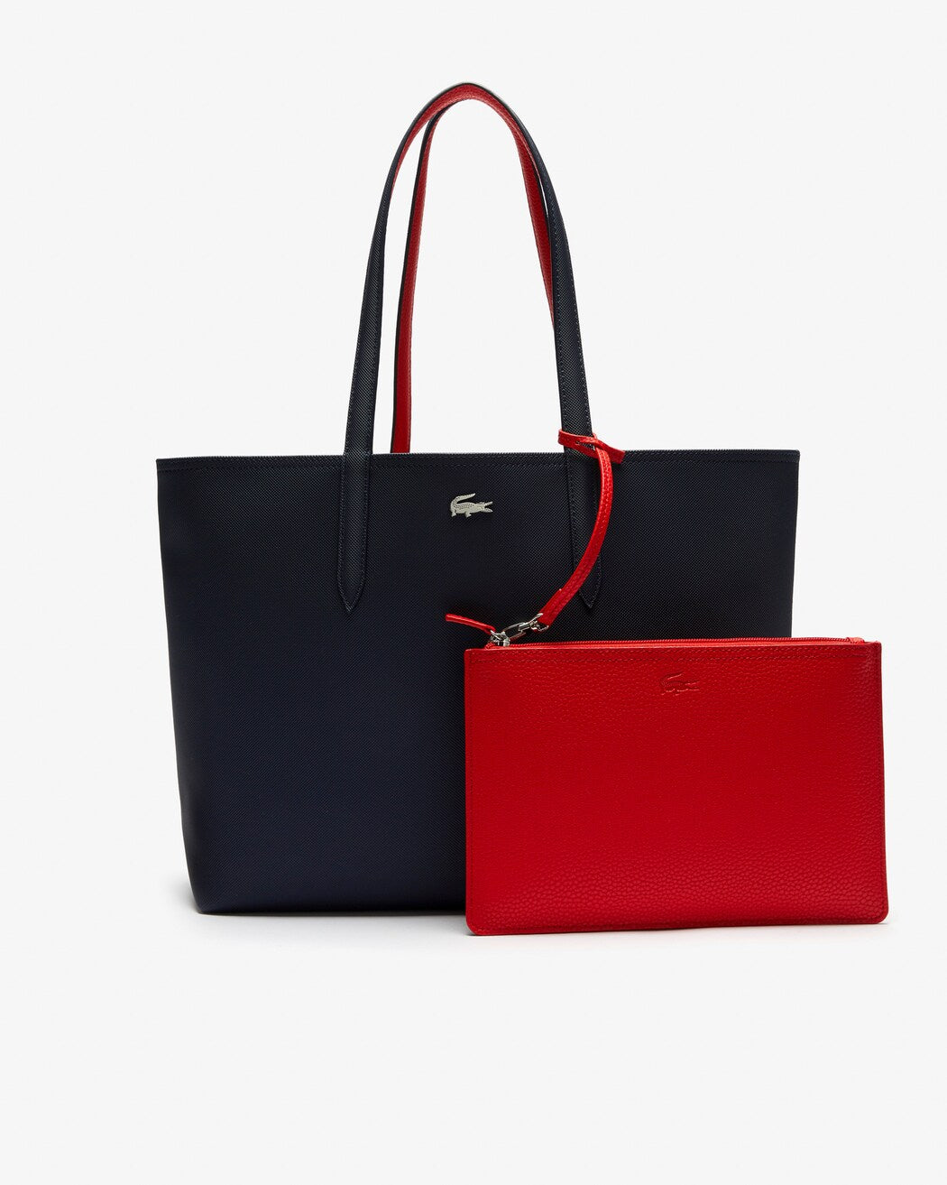 Lacost* - Anna Reversible Tote with Pouch - Navy/Red (AD-August)