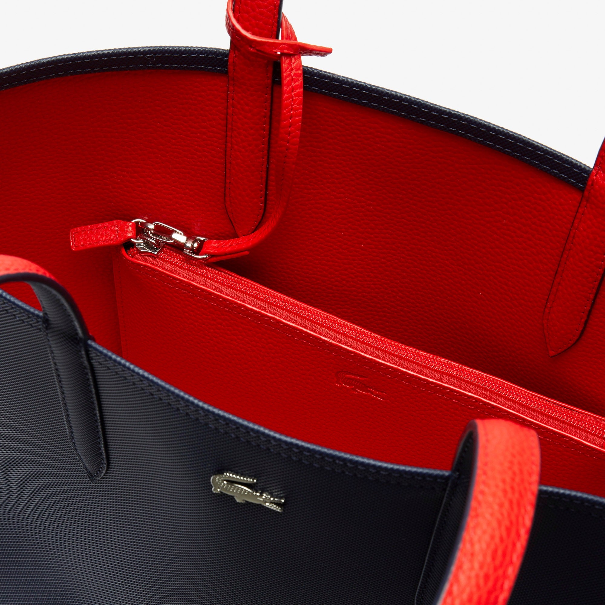 Lacost* - Anna Reversible Tote with Pouch - Navy/Red (AD-August)