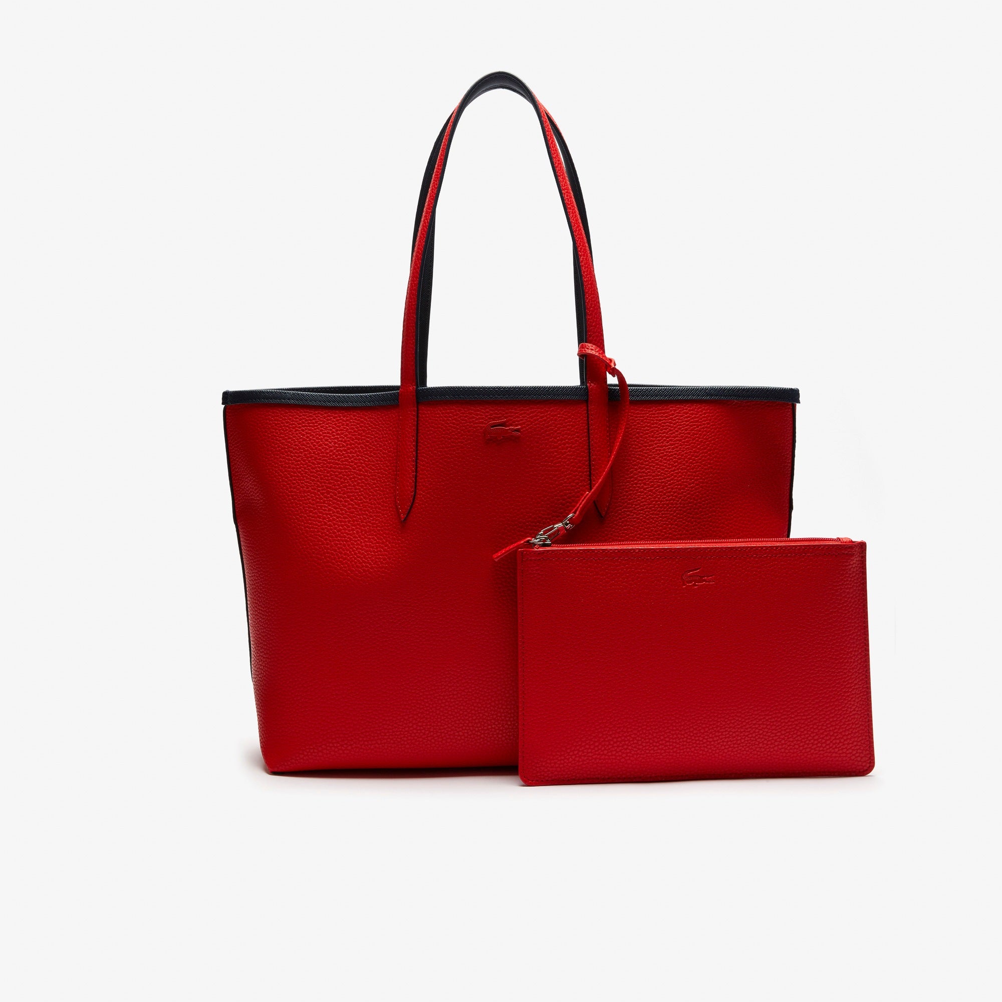 Lacost* - Anna Reversible Tote with Pouch - Navy/Red (AD-August)
