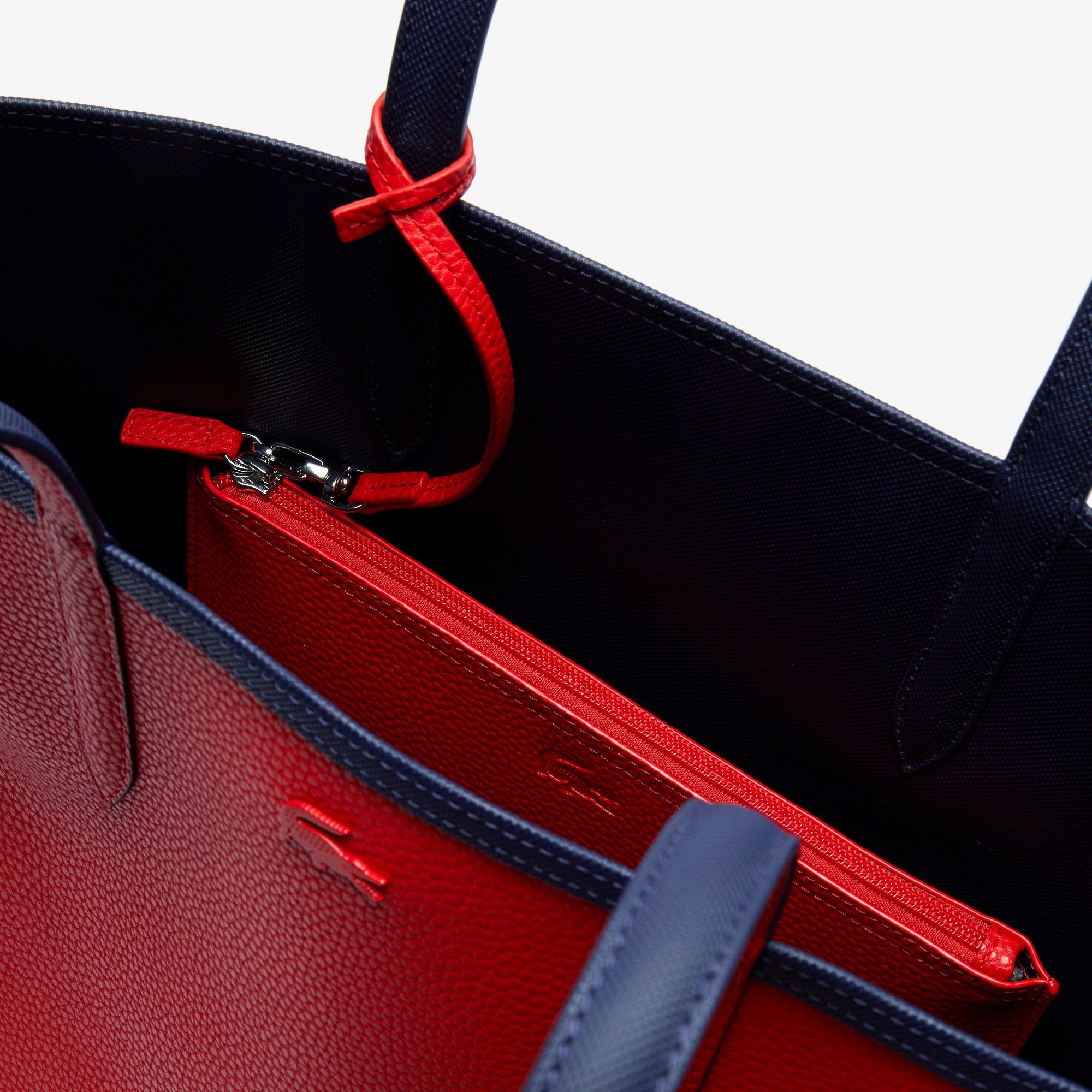 Lacost* - Anna Reversible Tote with Pouch - Navy/Red (AD-August)