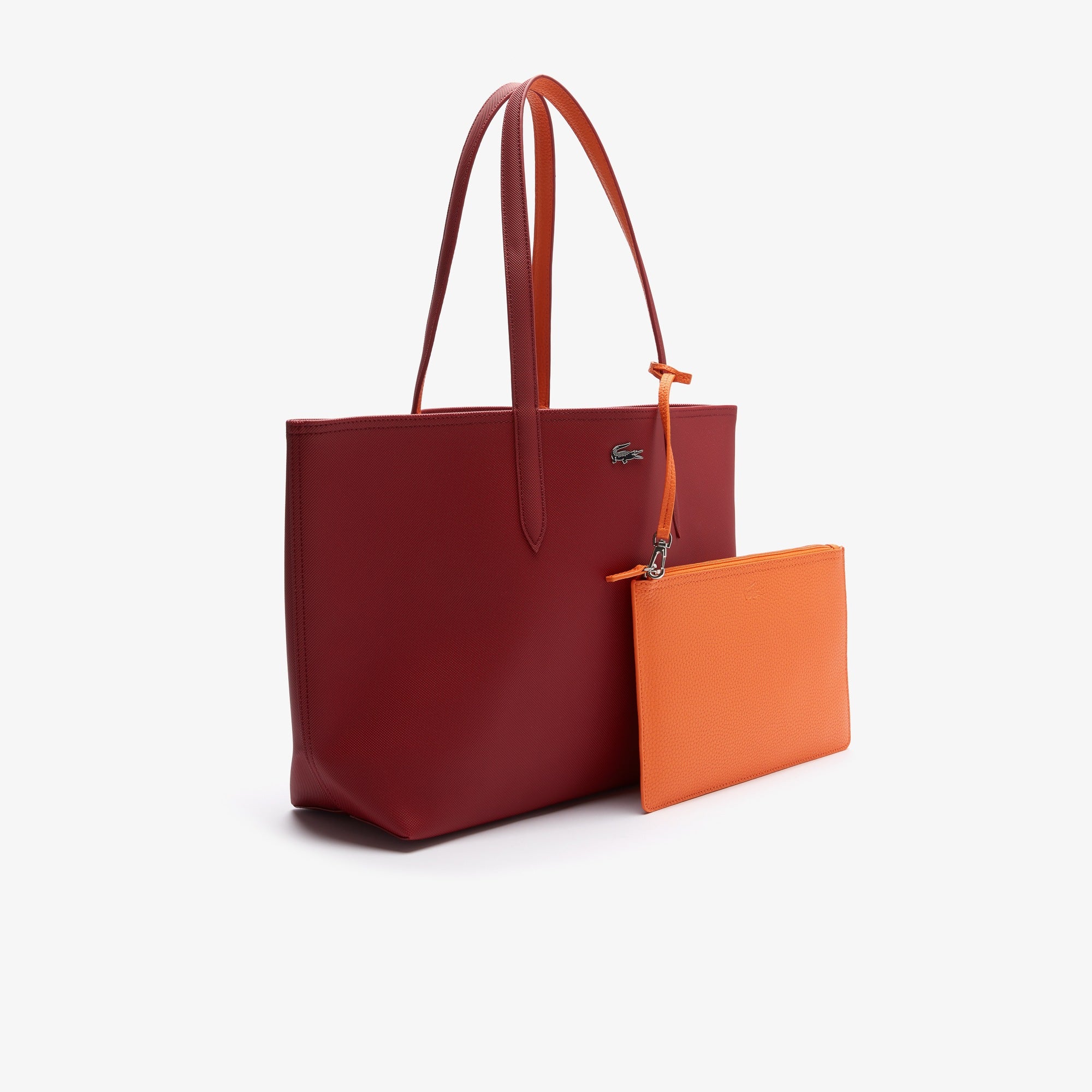 Lacost* - Women's Anna Reversible Tote & Pouch - Red/Orange (AD-August)
