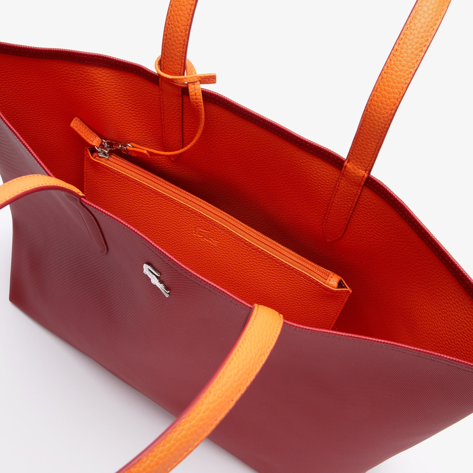 Lacost* - Women's Anna Reversible Tote & Pouch - Red/Orange (AD-August)