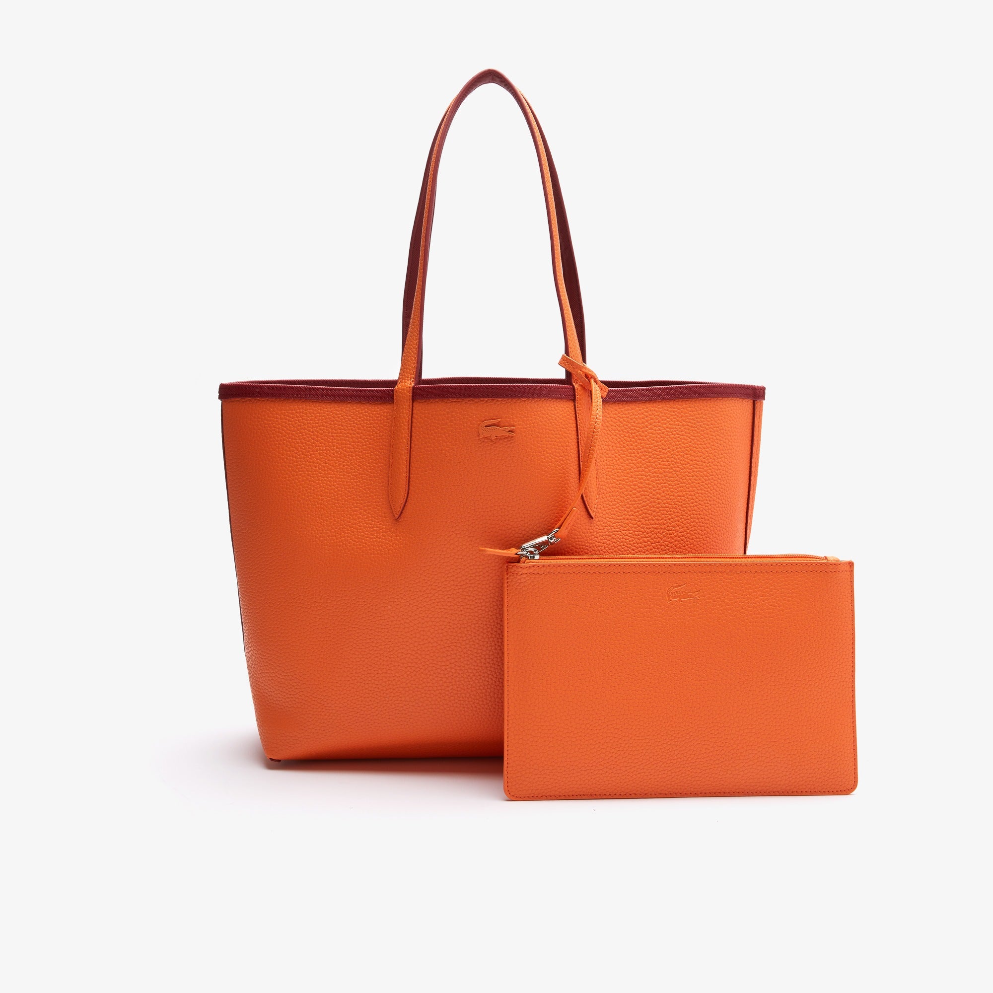 Lacost* - Women's Anna Reversible Tote & Pouch - Red/Orange (AD-August)