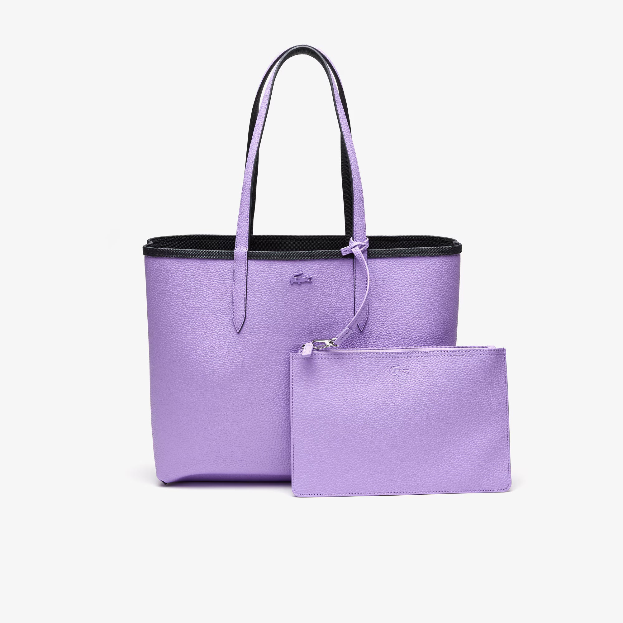 Lacost* - Women's Anna Reversible Tote & Pouch - Black/Lavender (AD-August)