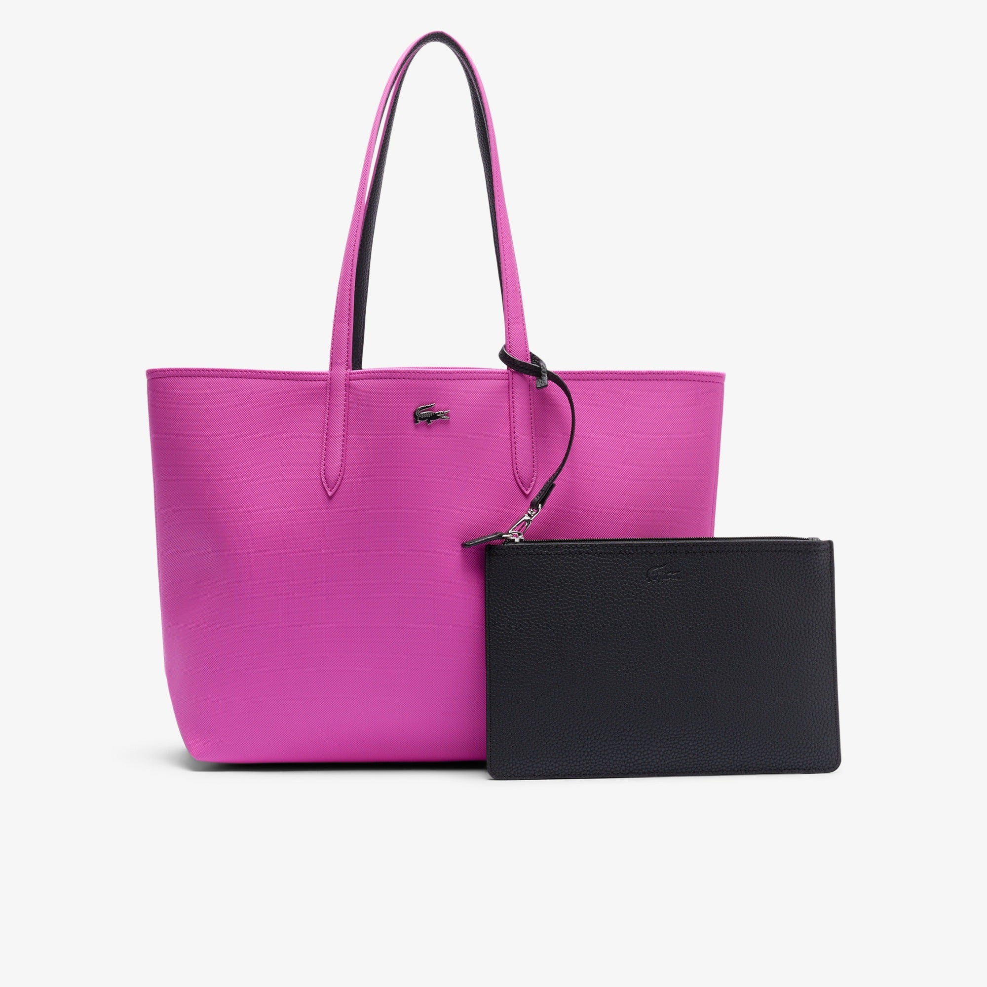Lacost* - Anna Reversible Tote with Pouch - Black Malva (AD-August)
