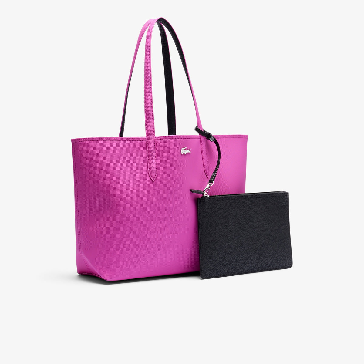 Lacost* - Anna Reversible Tote with Pouch - Black Malva (AD-August)