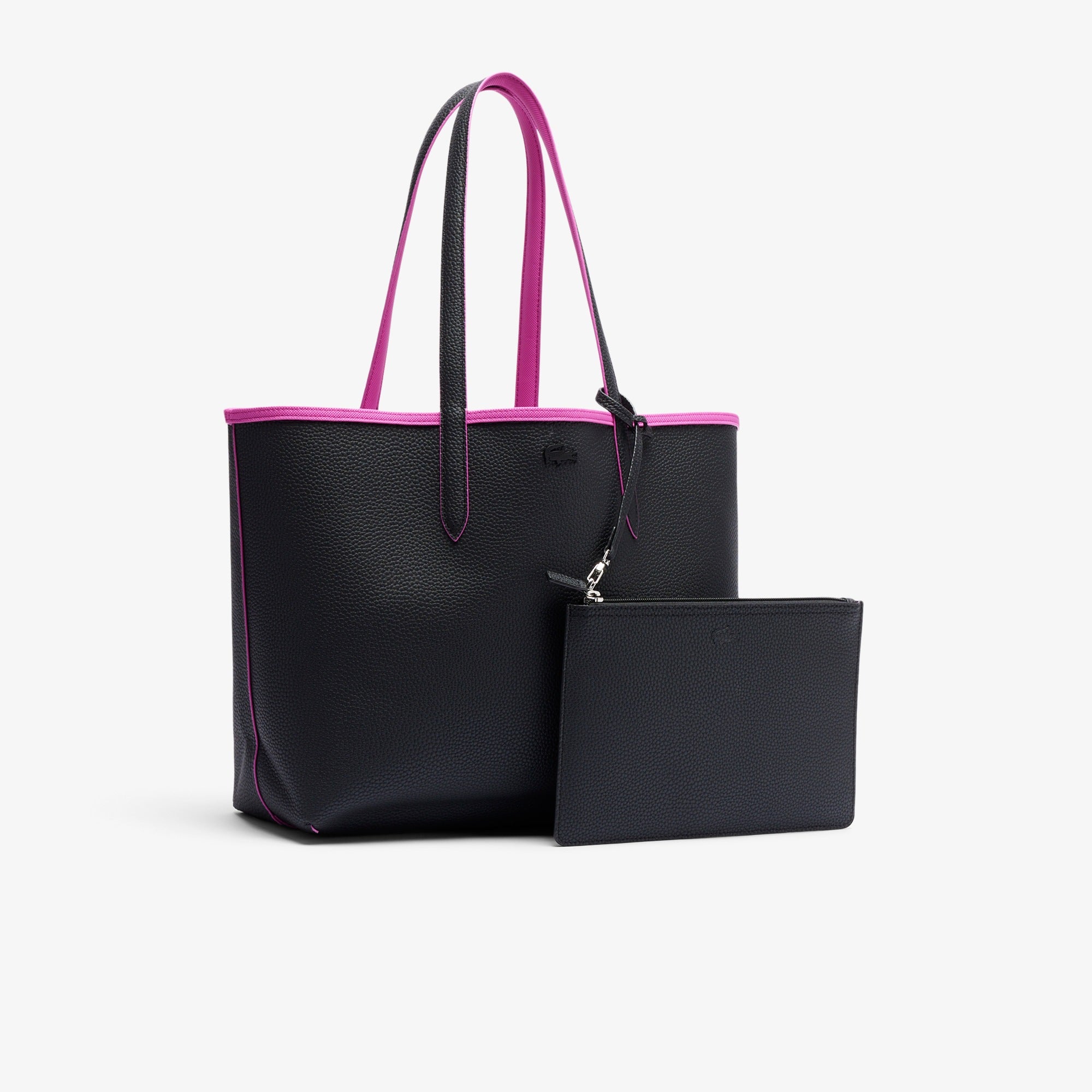 Lacost* - Anna Reversible Tote with Pouch - Black Malva (AD-August)