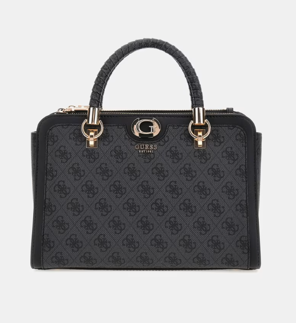 Gues* -  Orlina 4G logo handbag - Charcoal Black & Plain Black (AD-DEC-ANW-LH-SA)