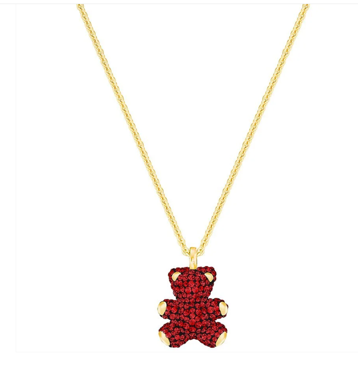 Swar*vski - Teddy 3D Pendant, Red, Gold Plated - 5388876 (AD-FB26-SW)
