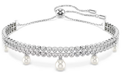 Swar*vski -Crystal pearl, Round cut, White, Rhodium plated-5720870 (2026 PACKAGING)