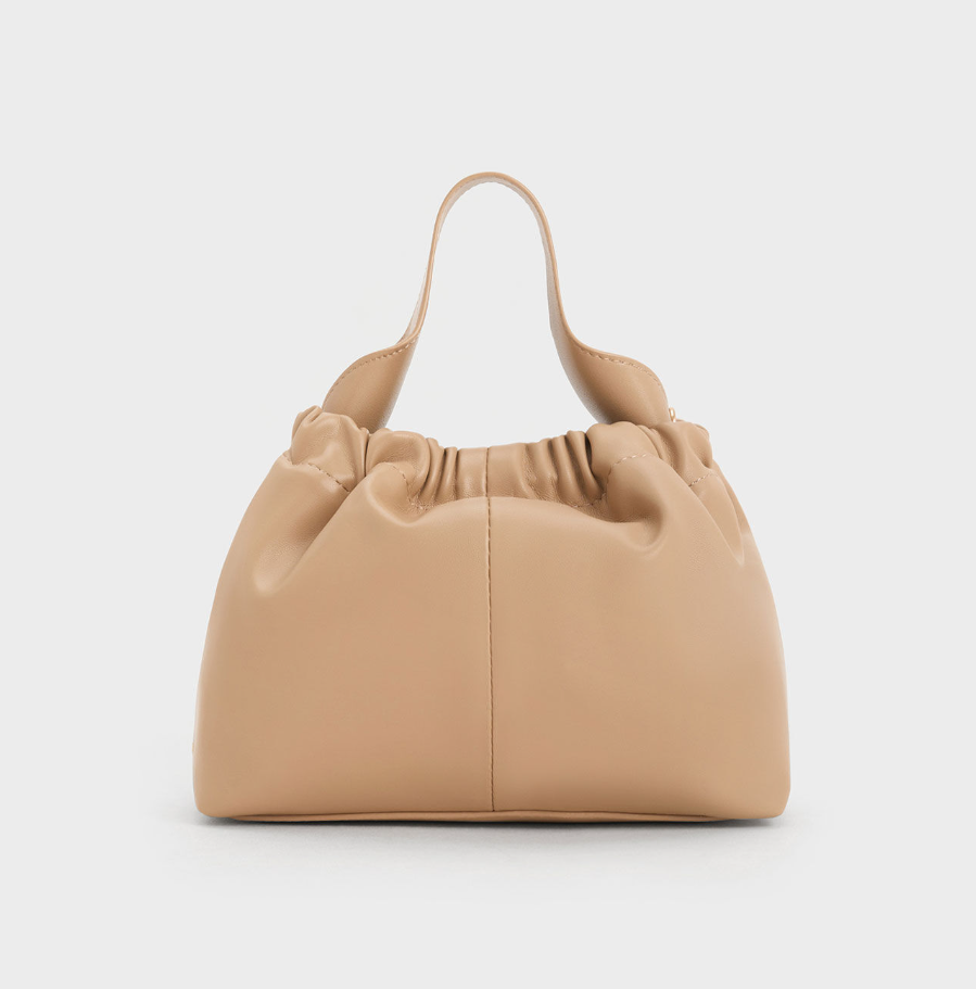 Charles & Ke*th - Ally Ruched Slouchy Chain-Handle Bag - Sand (AD-JAN26-A1)