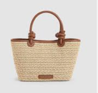Charles & Ke*th - Sabine Canvas Knotted-Handle Tote Bag - Brown- (AD-JUN16-LTPT)