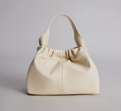 Charles & Ke*th - Ally ruched slouchy bag-Cream- (AD-JUN16-LTPT)