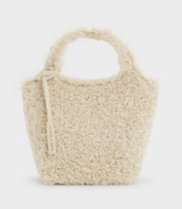 Charles & Ke*th - Arlys Furry Tote Bag - Cream-(AD-JUN16-LTPT)