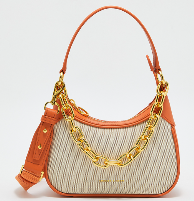 Charles & Ke*th - Alcott Textured Shoulder Bag- Orange - (AD-JUN13-LTPT)