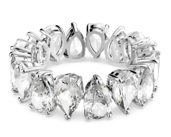 Swar*vski -Vittore ring Drop cut, White, Rhodium plated - 5563966