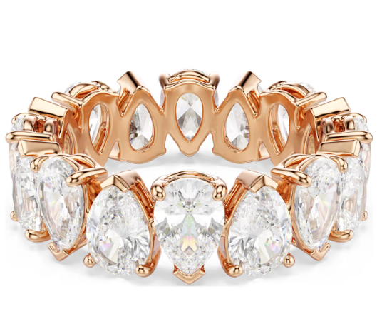 Swar*vski - Matrix Vittore ring Pear cut, White, rose gold finish -5690094-(5563966)