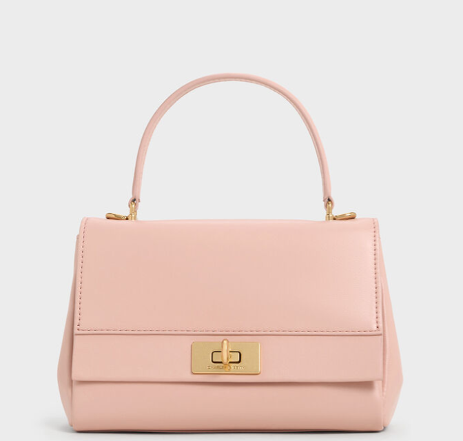Charles & Ke*th -Lennie Chain-Strap Top Handle Bag - Light Pink - (AD-JUN26-JFR)